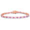 12 CT TGW Created Pink and White Sapphire Bracelet in Rose Plated
Rhodium Over Sterling Silver