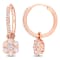 1 CT TGW White Topaz Morganite and 1/8 CT TW Diamond Floral Hoop
Earrings in 10K Rose Gold