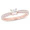 1/3 CT TGW Created White Sapphire & Diamond Accent Ring in 18K Rose
Gold Over Sterling Silver