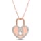 1/5ctw Diamond Heart Lock Pendant with Chain in 18K Rose Gold Over
Sterling Silver