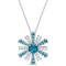 2 3/8 CT TGW London Blue Topaz and White Topaz Starburst Pendant with
Chain in Sterling Silver
