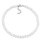 6 1/2 CT TGW White Topaz Beaded Bracelet with Sterling Silver Clasp