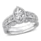 1/5 CT TW Diamond Oval Halo Bridal Ring Set in Sterling Silver