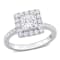 2 CT TGW Lab Grown Diamond with Tsavorite Accent Halo Engagement Ring in
14K White Gold