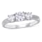 1 CT TGW Lab Grown Diamond 3-Stone Engagement Ring in 14K White Gold