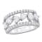 2 1/4 CT TGW Created White Sapphire Open Wide Band Ring in Sterling Silver