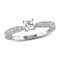 1/3 CT TGW Created White Sapphire and Diamond Accent Engagement Ring in
Sterling Silver