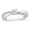 1/3 CT TGW Created White Sapphire and Diamond  Accent Crossover Ring in
Sterling Silver