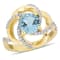 2 3/5 CT TGW Sky Blue and White Topaz Swirl Ring in Yellow Plated
Sterling Silver