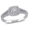 3/8 CT TW Princess Cut Diamond Double Halo Split Shank Engagement Ring
in Sterling Silver