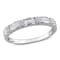 2/5 CT DEW Created Moissanite Anniversary Ring in Sterling Silver
