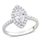 1 CT TGW Lab Grown Diamond with Tsavorite Accent Halo Engagement Ring in
14K White Gold