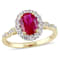 2 5/8 CT TGW Created Ruby, White Topaz and Diamond Accent Vintage Ring
in 14K Yellow Gold