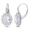 8.00ctw Created White Sapphire and Diamond Accent Floral Halo Earrings
in Sterling Silver