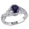 2 1/10 CT TGW Created Blue and Created White Sapphire Crossover Twist
Ring in Sterling Silver