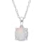 1 1/3 CT TGW Opal Solitaire Pendant With Chain in Sterling Silver