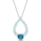 2 3/4 CTW London Blue and Sky Blue Topaz Graduated Open Teardrop
Sterling Silver Pendant with Chain