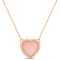 5 CT TGW Pink Opal Necklace with Beaded Halo in Rose Plated Sterling Silver