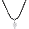 1 CT DEW Created Moissanite Pendant with Diamond Cut Chain in Sterling
Silver with Black Rhodium