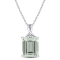 5 3/8 CT TGW Green Quartz and White Topaz Pendant with Chain in Sterling Silver