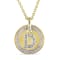 Diamond "D" Initial Pendant with Chain in 18K Yellow Gold Over
Sterling Silver
