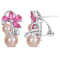 Pink Cultured Pearl & 4 1/4 ctw Created Pink and White Sapphire
Earrings in Sterling Silver