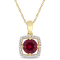 1 CT TGW Created Ruby and 1/10 CT TW Diamond Pendant with Chain in 10K
Yellow Gold
