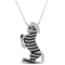 3 3/4 CT TGW Black Spinel, Cubic Zirconia and White Topaz Zebra Necklace
in Sterling Silver