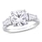 3 CT TGW Created Moissanite 3-Stone Ring in Sterling Silver