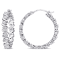 1 1/4 CT DEW Created Moissanite Hoop Earrings in Sterling Silver