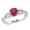 1 CT TGW Created Ruby and 1/10 CT TW Diamond Infinity Engagement Ring in
10K White Gold