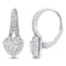 2 CT DEW Created Moissanite Heart Halo Leverback Earrings in Sterling Silver