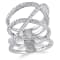 1/5 CT TW Diamond Crossover Ring in Sterling Silver