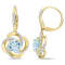 5 1/4 CT TGW Sky Blue Topaz and White Topaz Floral Earrings in Yellow
Plated Sterling Silver