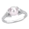 7-7.5MM Freshwater Cultured Pearl and Diamond Accent Vintage Ring in
Sterling Silver