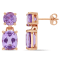 8 CT TGW Amethyst Dangle Earrings in Rose Gold Plated Sterling Silver