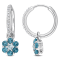 1 1/10 CT TGW London and Sky Blue Topaz and 1/8 CT TDW Diamond Huggies
in 10K White Gold