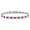 14 1/2 CT TGW Created Ruby and Created White Sapphire Bracelet in
Sterling Silver