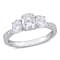 1-4/5 CT DEW Created Moissanite 3-Stone Engagement Ring in 10K White Gold