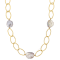 14-20 MM Pink Freshwater Cultured Pearl Oval Link Necklace in 18K Yellow
Gold Over Sterling Silver