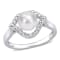 7-7.5MM Freshwater Cultured Pearl and Created White Sapphire Halo Ring
in Sterling Silver