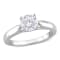 1 CT DEW Created Moissanite Solitaire Engagement Ring in Sterling Silver