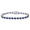 13 1/2 CT TGW Created Blue Sapphire Tennis Bracelet in Sterling Silver