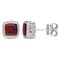 2 1/2 CT TGW Cushion Garnet Stud Earrings in Sterling Silver