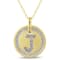 Diamond "J" Initial Pendant with Chain in 18K Yellow Gold Over
Sterling Silver