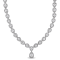 38 CT TGW Cubic Zirconia Teardrop Necklace in Sterling Silver