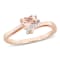 5/8 CT TGW Morganite and Diamond Accent Heart Wrap Ring in Rose Plated
Sterling Silver