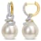 10-11MM South Sea Cultured Pearl and 1/2 CT TW Diamond Swirl Earrings in
14K Yellow Gold