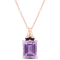 6 1/8 CT TGW Amethyst and Black Sapphire Pendant with Chain in Rose
Plated Sterling Silver