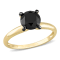 2 ct Black Diamond Solitaire Engagement Ring in 10K Yellow Gold